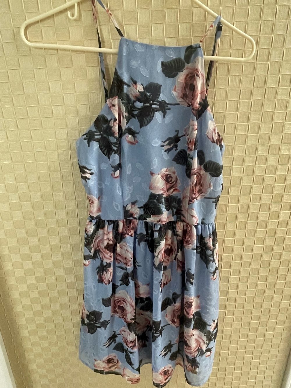 Girls' Francesca Blue Floral Halter Dress